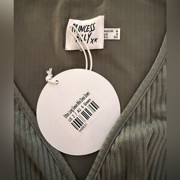 Princess Polly Sage Ribbed Dress - Picture 6 of 6